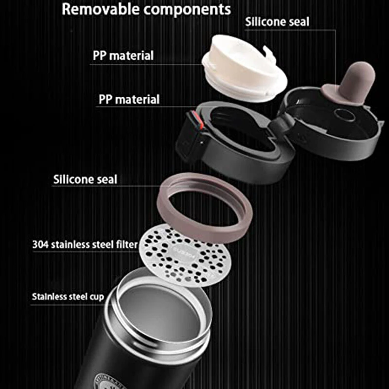 (image for) 380ml Thermal Bottle Coffee Mug Thermo Cup Thermos Flask Vacuum Cup Travel Portable Stainless Steel Water Bottle