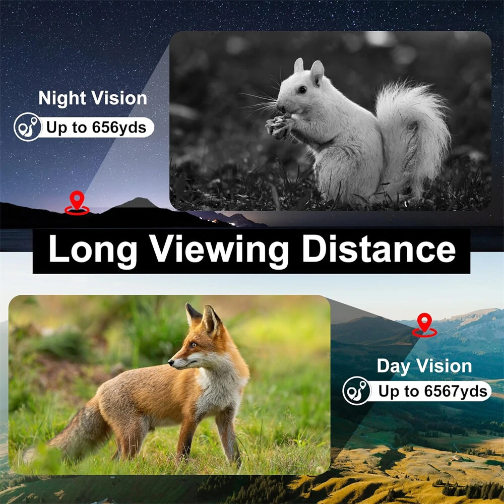 (image for) oneleaf.ai NV200 LRF 50mm 4K Digital Day/Night Vision Binoculars with Rangefinder Waterproof Telescope for Adults Wildlife Monitoring Camera